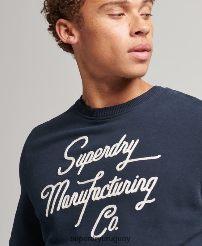 uy Superdry hombres sudadera con cuello redondo diseñada y confeccionada Armada DT2N8Z761 ropa