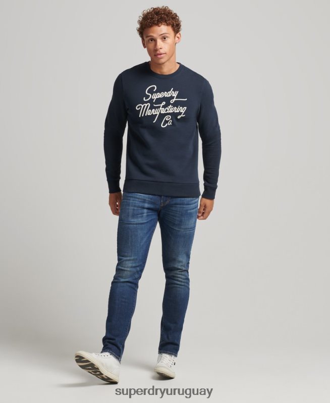 uy Superdry hombres sudadera con cuello redondo diseñada y confeccionada Armada DT2N8Z761 ropa