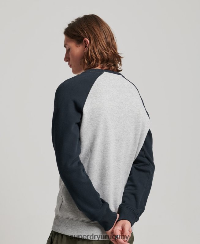 uy Superdry hombres sudadera con cuello redondo gris DT2N8Z555 ropa
