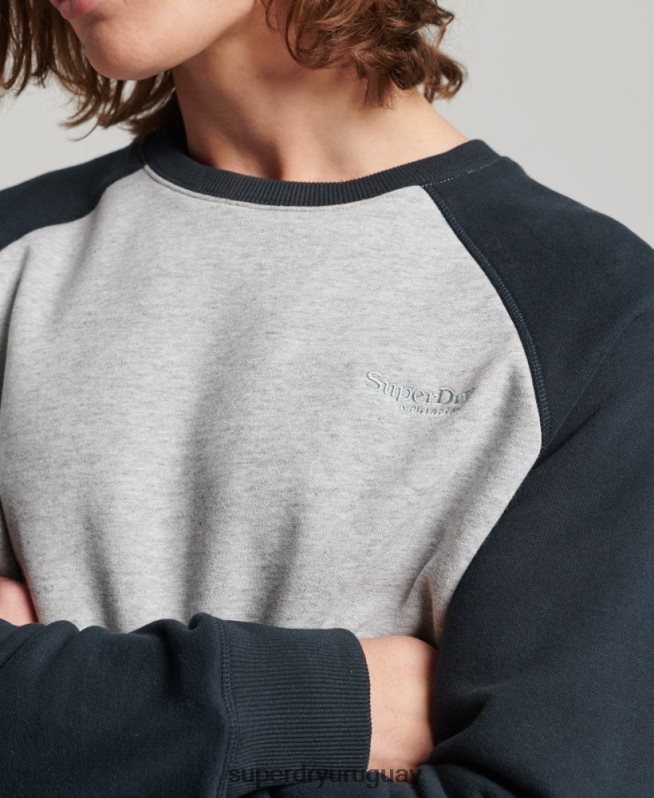 uy Superdry hombres sudadera con cuello redondo gris DT2N8Z555 ropa