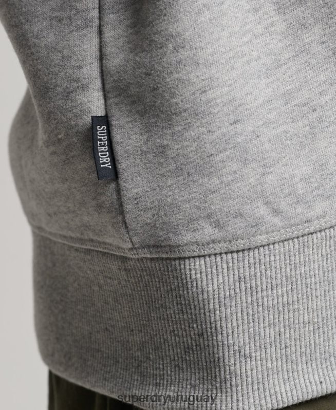 uy Superdry hombres sudadera con cuello redondo gris DT2N8Z555 ropa