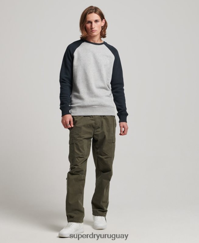 uy Superdry hombres sudadera con cuello redondo gris DT2N8Z555 ropa
