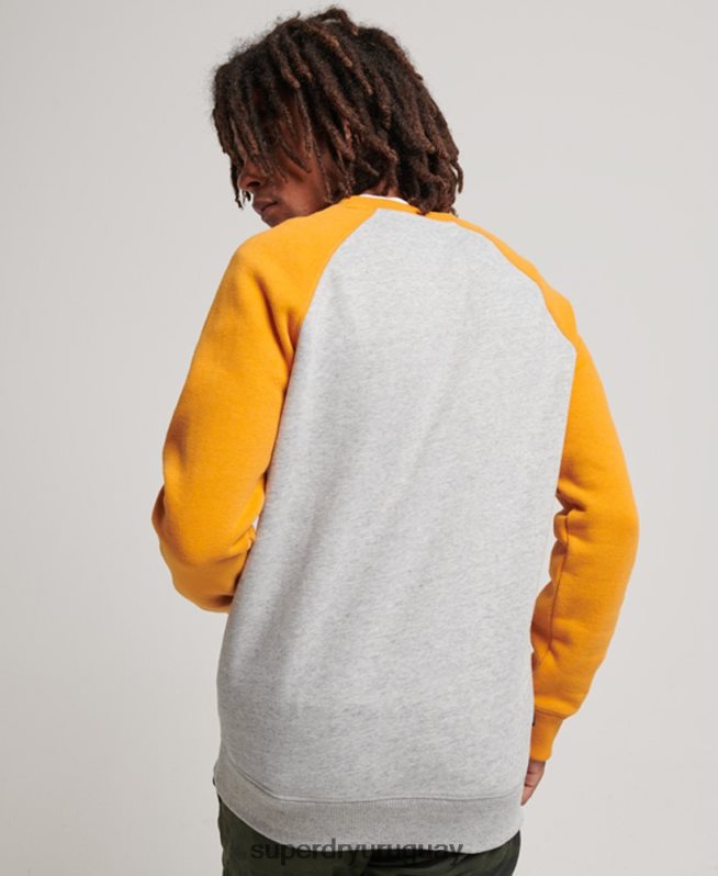 uy Superdry hombres sudadera con cuello redondo gris DT2N8Z564 ropa