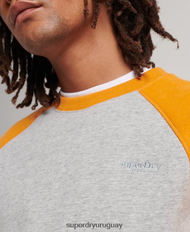 uy Superdry hombres sudadera con cuello redondo gris DT2N8Z564 ropa