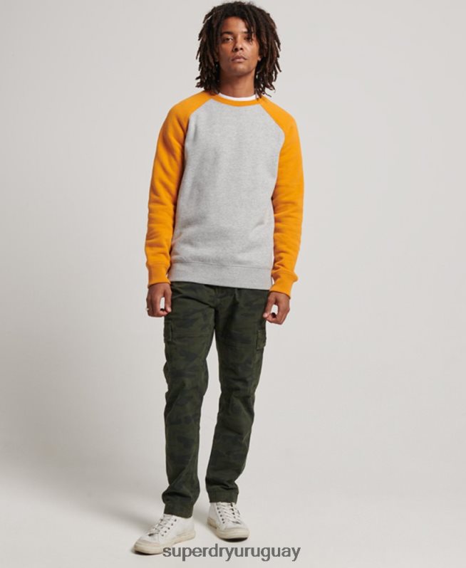 uy Superdry hombres sudadera con cuello redondo gris DT2N8Z564 ropa