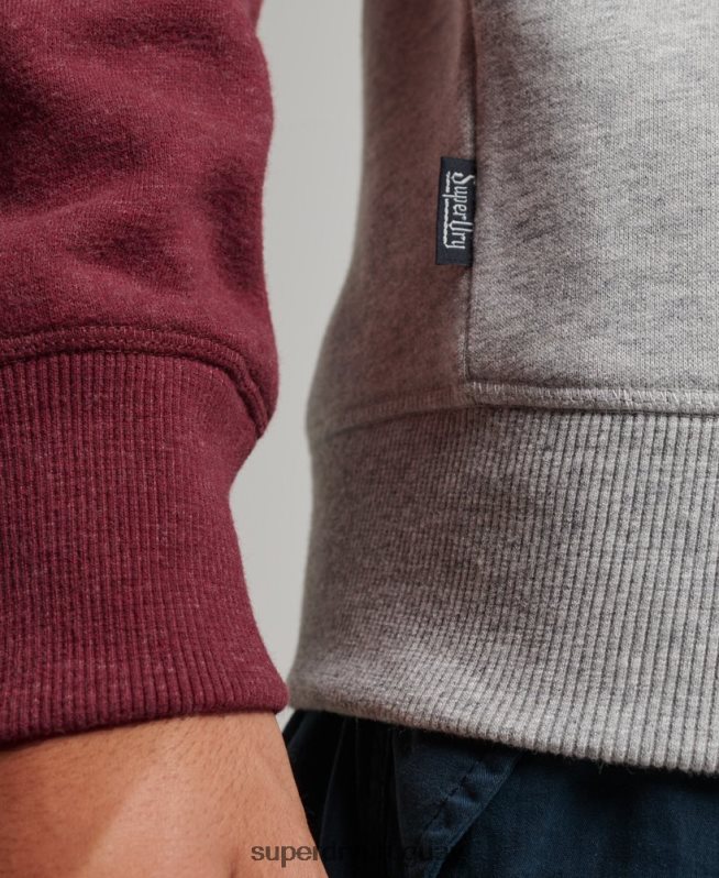 uy Superdry hombres sudadera con cuello redondo gris claro DT2N8Z699 ropa