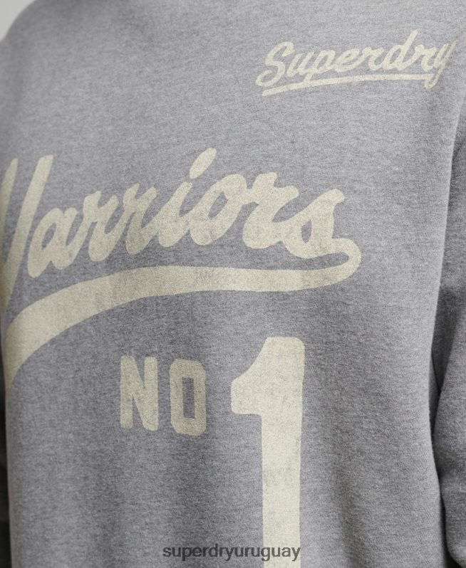 uy Superdry hombres sudadera con cuello redondo gris oscuro DT2N8Z782 ropa