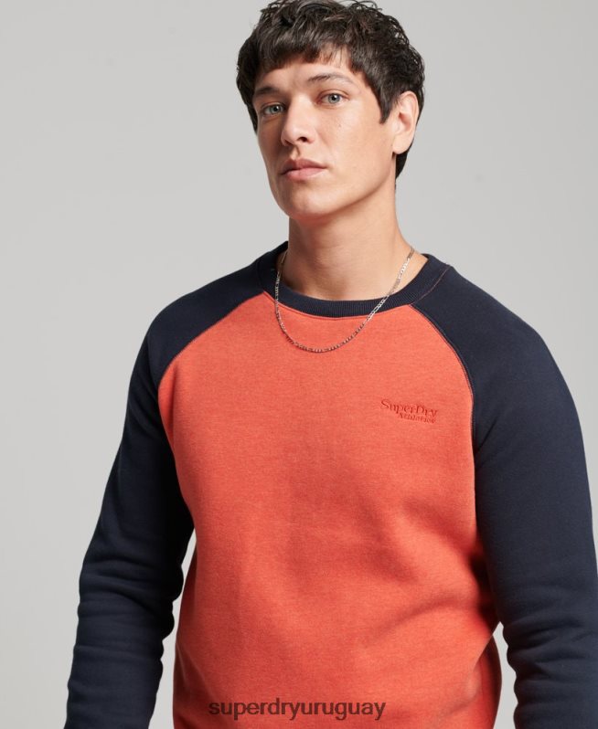 uy Superdry hombres sudadera con cuello redondo naranja DT2N8Z700 ropa