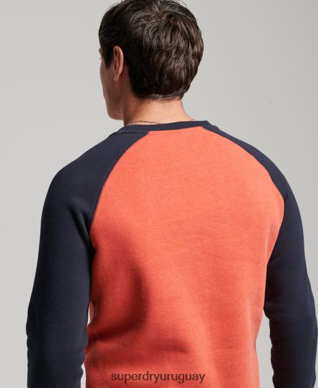 uy Superdry hombres sudadera con cuello redondo naranja DT2N8Z700 ropa