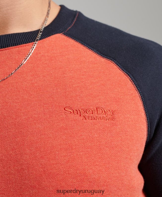 uy Superdry hombres sudadera con cuello redondo naranja DT2N8Z700 ropa
