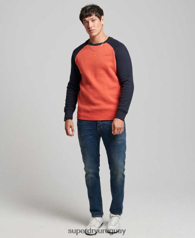 uy Superdry hombres sudadera con cuello redondo naranja DT2N8Z700 ropa