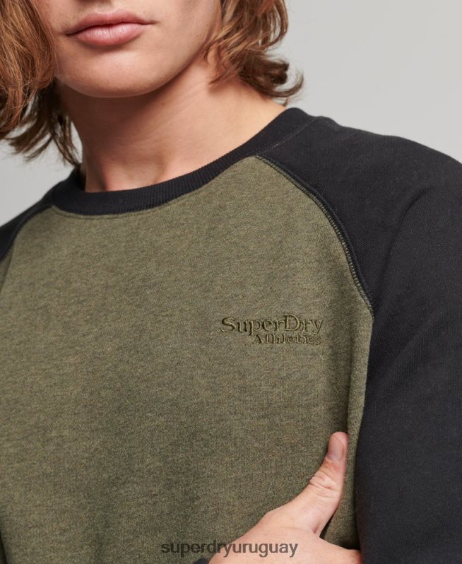 uy Superdry hombres sudadera con cuello redondo verde DT2N8Z506 ropa