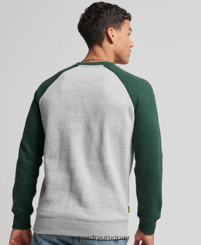 uy Superdry hombres sudadera con cuello redondo verde DT2N8Z788 ropa