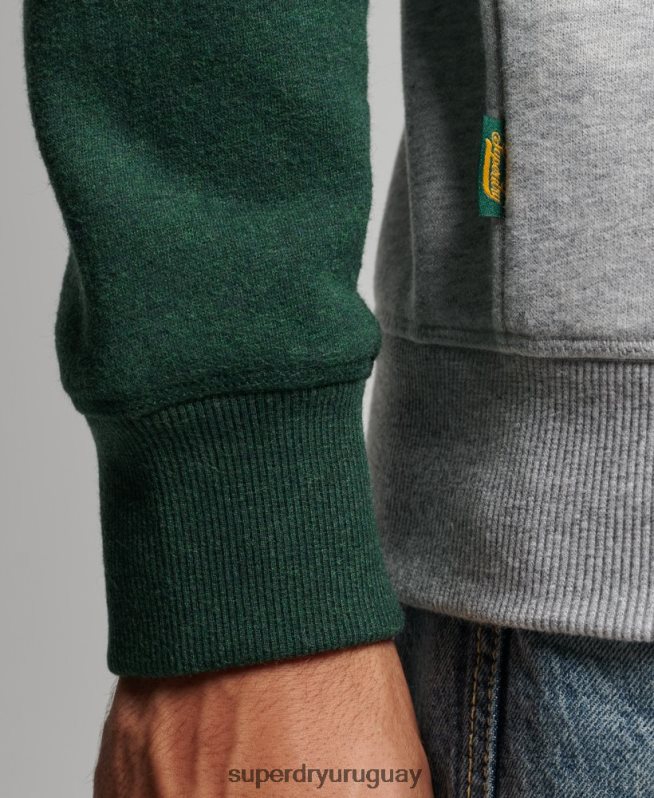 uy Superdry hombres sudadera con cuello redondo verde DT2N8Z788 ropa