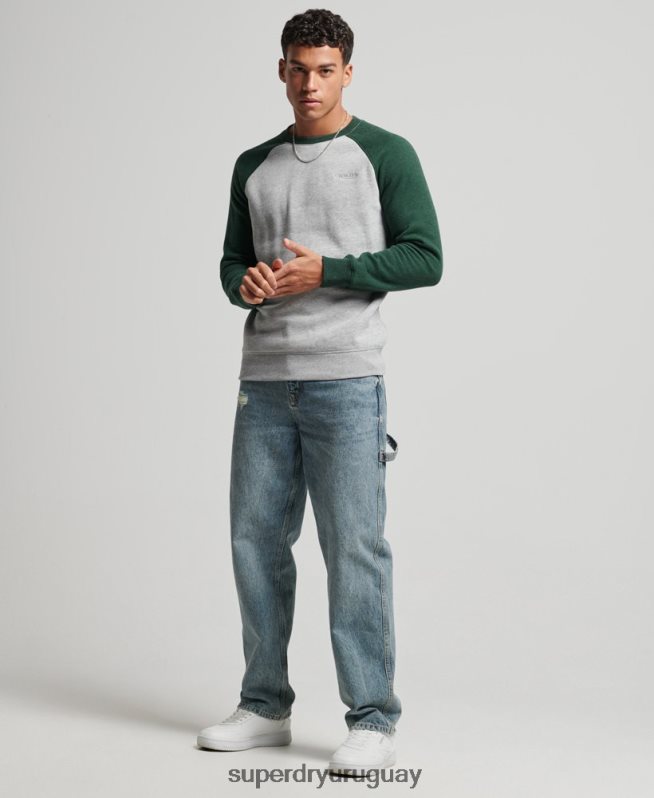 uy Superdry hombres sudadera con cuello redondo verde DT2N8Z788 ropa