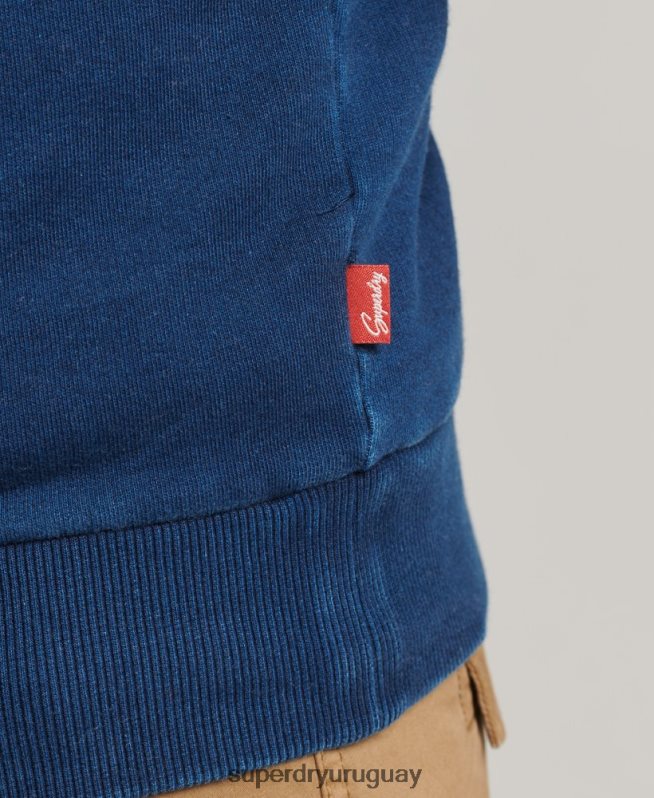 uy Superdry hombres sudadera con cuello redondo y letrero de pared azul DT2N8Z5198 ropa