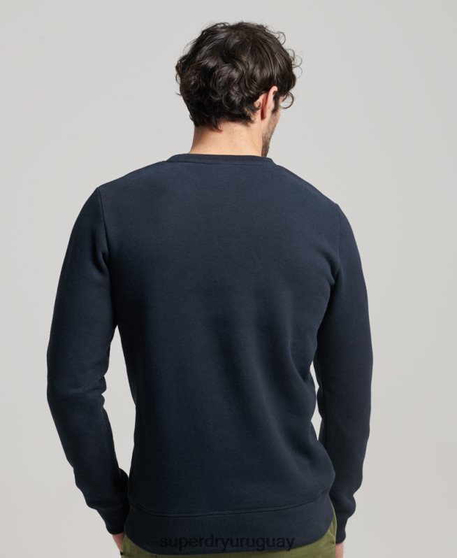uy Superdry hombres sudadera con cuello redondo y logo bordado Armada DT2N8Z611 ropa
