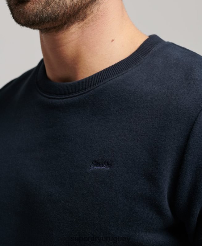uy Superdry hombres sudadera con cuello redondo y logo bordado Armada DT2N8Z611 ropa