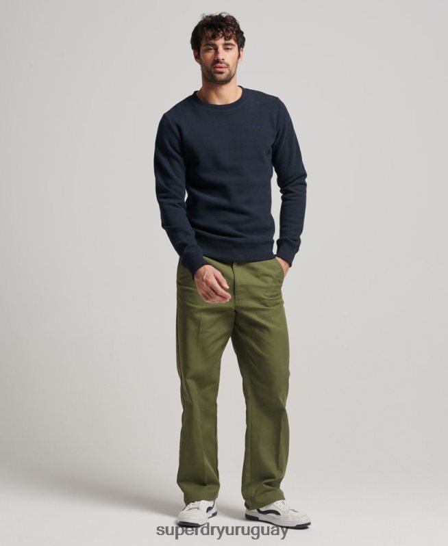 uy Superdry hombres sudadera con cuello redondo y logo bordado Armada DT2N8Z611 ropa