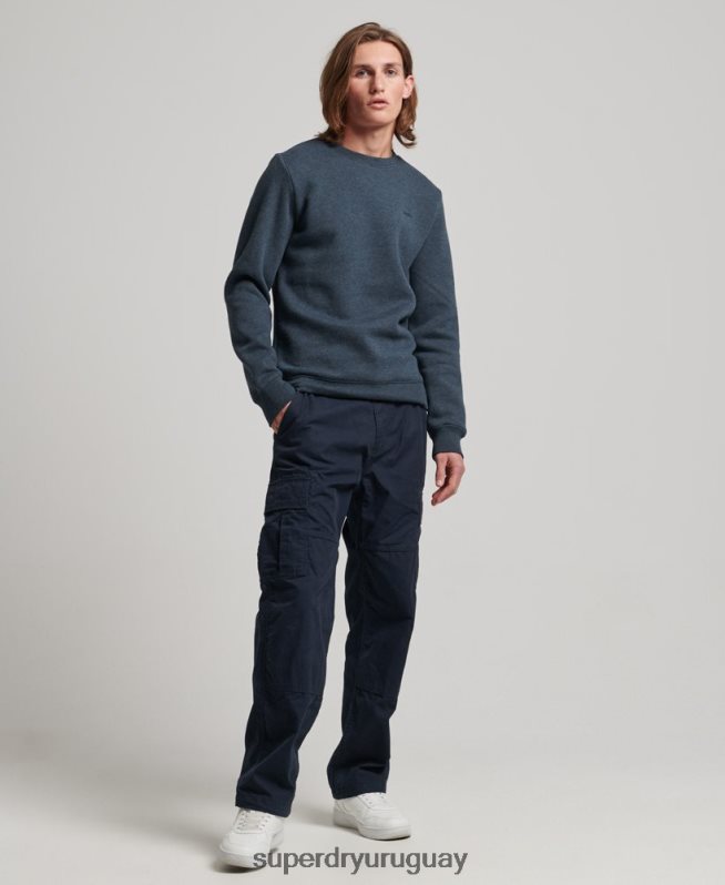 uy Superdry hombres sudadera con cuello redondo y logo bordado Armada DT2N8Z614 ropa