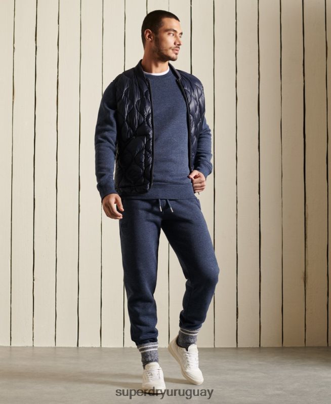 uy Superdry hombres sudadera con cuello redondo y logo bordado Armada DT2N8Z715 ropa