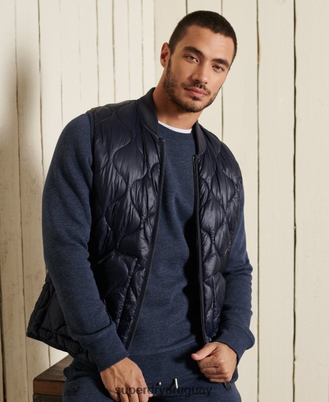 uy Superdry hombres sudadera con cuello redondo y logo bordado Armada DT2N8Z715 ropa