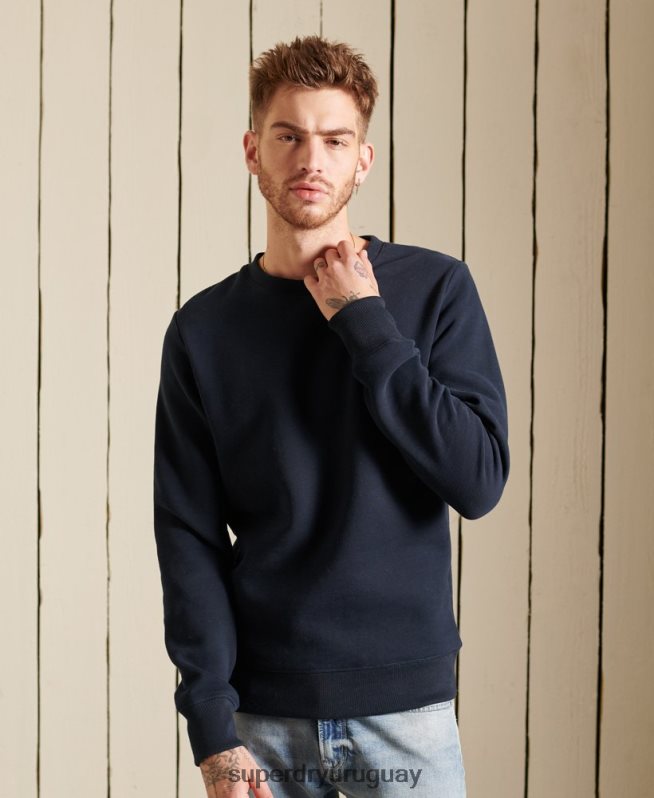 uy Superdry hombres sudadera con cuello redondo y logo bordado Armada DT2N8Z749 ropa
