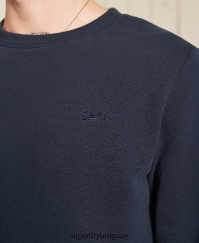 uy Superdry hombres sudadera con cuello redondo y logo bordado Armada DT2N8Z749 ropa