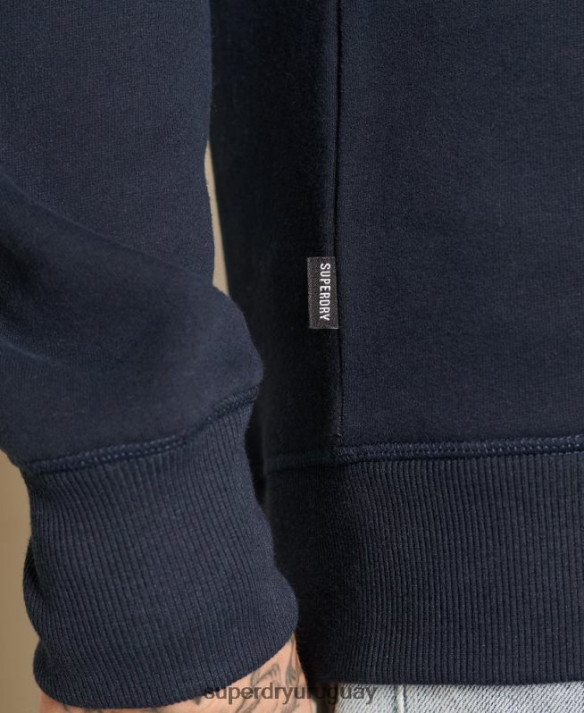 uy Superdry hombres sudadera con cuello redondo y logo bordado Armada DT2N8Z749 ropa