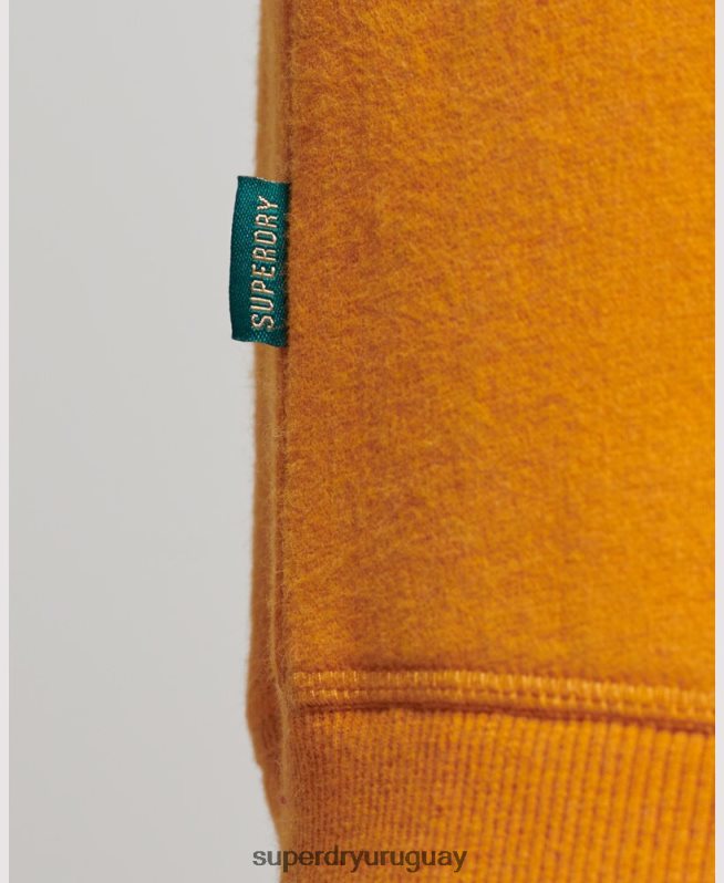 uy Superdry hombres sudadera con cuello redondo y logo bordado amarillo DT2N8Z523 ropa