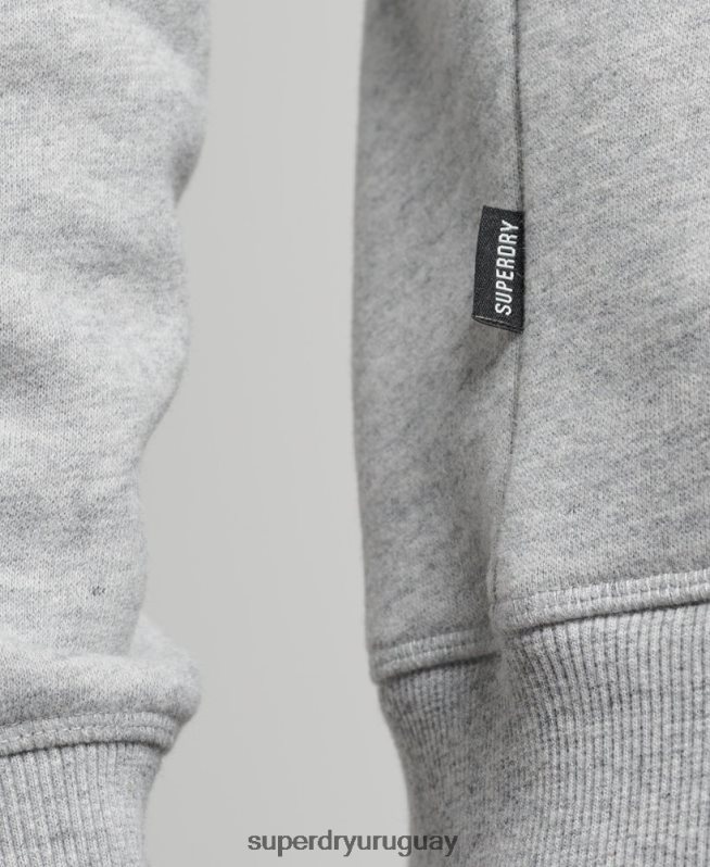 uy Superdry hombres sudadera con cuello redondo y logo bordado gris DT2N8Z751 ropa
