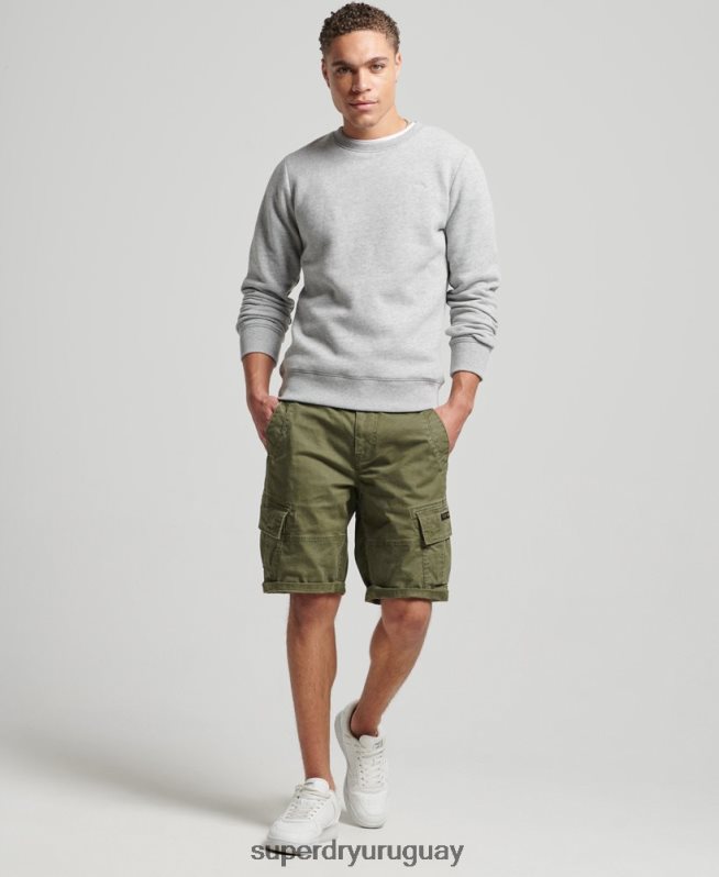 uy Superdry hombres sudadera con cuello redondo y logo bordado gris DT2N8Z751 ropa