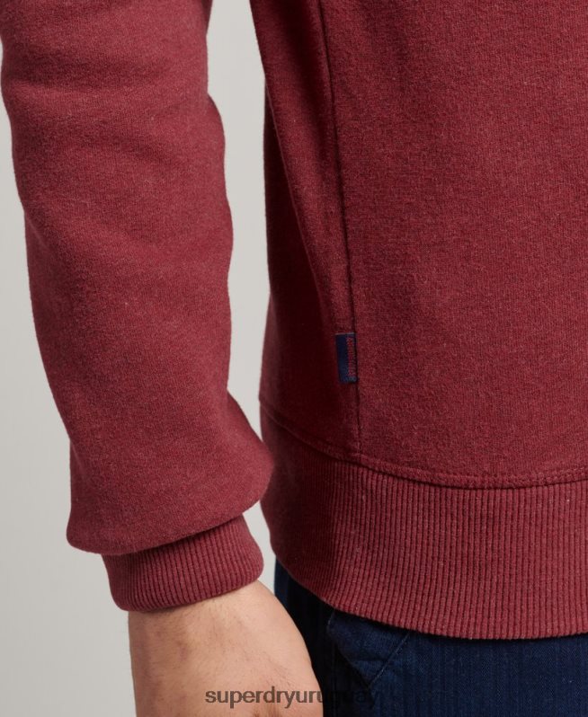 uy Superdry hombres sudadera con cuello redondo y logo bordado rojo DT2N8Z774 ropa