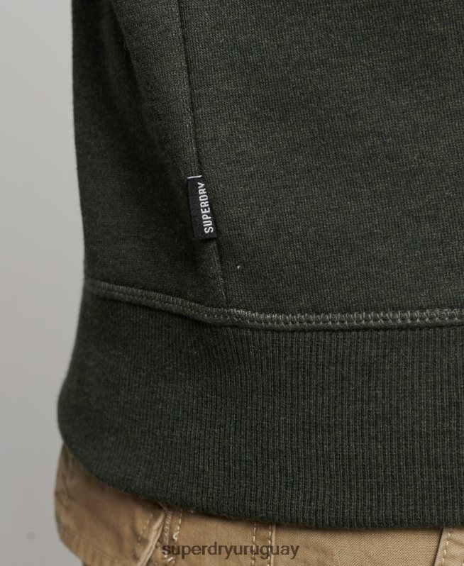 uy Superdry hombres sudadera con cuello redondo y logo bordado verde DT2N8Z491 ropa