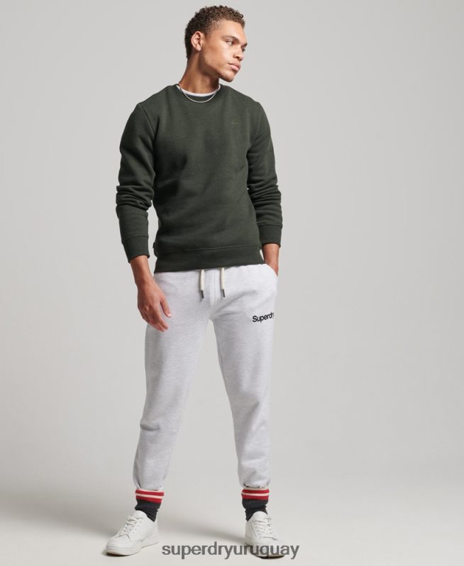 uy Superdry hombres sudadera con cuello redondo y logo esencial de algodón orgánico verde DT2N8Z5067 ropa