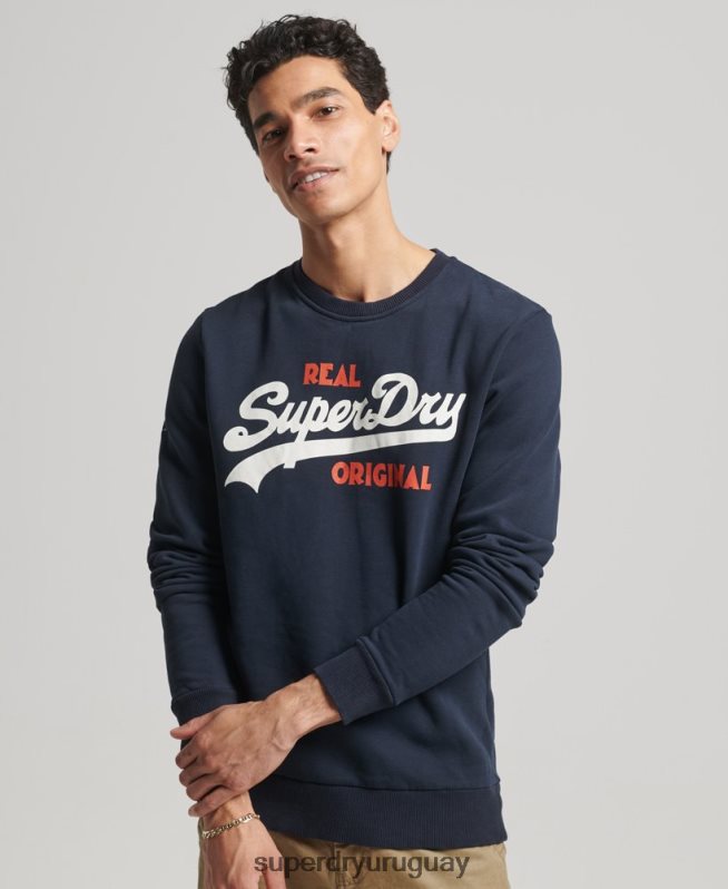 uy Superdry hombres sudadera con cuello redondo y logo vintage Armada DT2N8Z4997 ropa