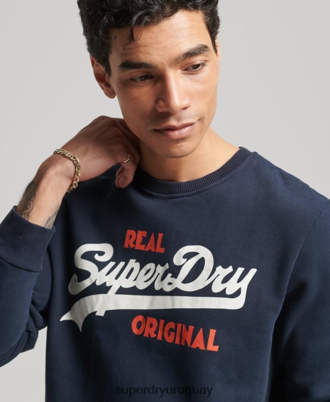 uy Superdry hombres sudadera con cuello redondo y logo vintage Armada DT2N8Z4997 ropa