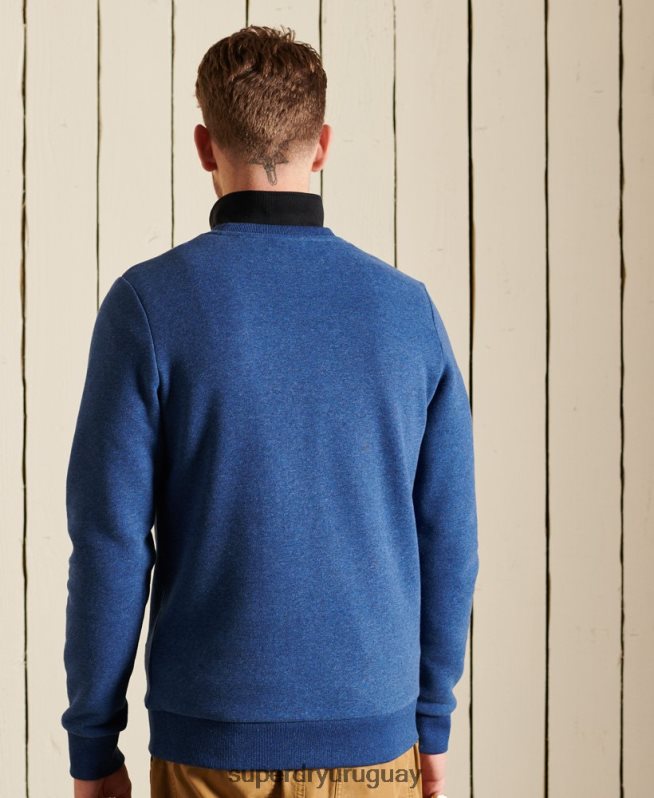 uy Superdry hombres sudadera con cuello redondo y logo vintage azul DT2N8Z5181 ropa