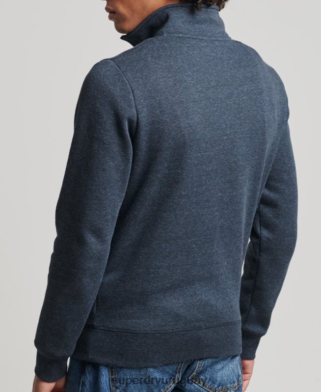 uy Superdry hombres sudadera con cuello tunecino y cremallera con logo vintage de algodón orgánico Armada DT2N8Z5086 ropa