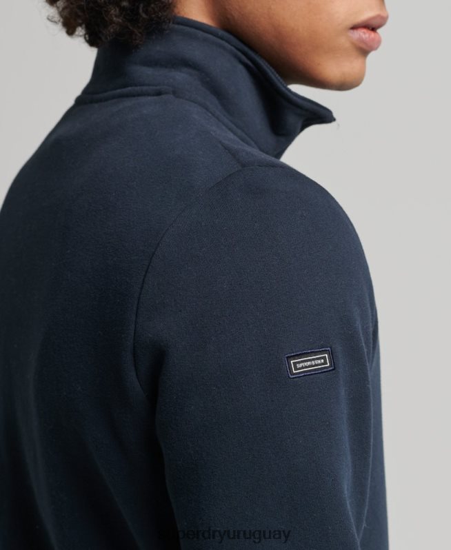 uy Superdry hombres sudadera con cuello tunecino y cremallera con logo vintage de algodón orgánico Armada DT2N8Z5229 ropa