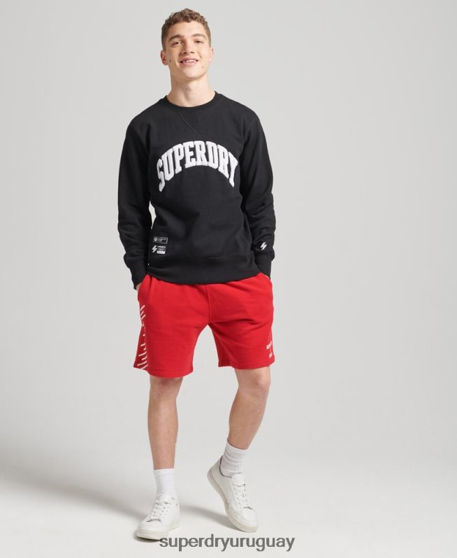 uy Superdry hombres sudadera con equipo de arco del equipo universitario negro DT2N8Z5134 ropa