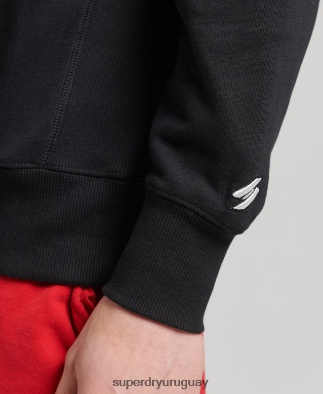 uy Superdry hombres sudadera con equipo de arco del equipo universitario negro DT2N8Z5134 ropa