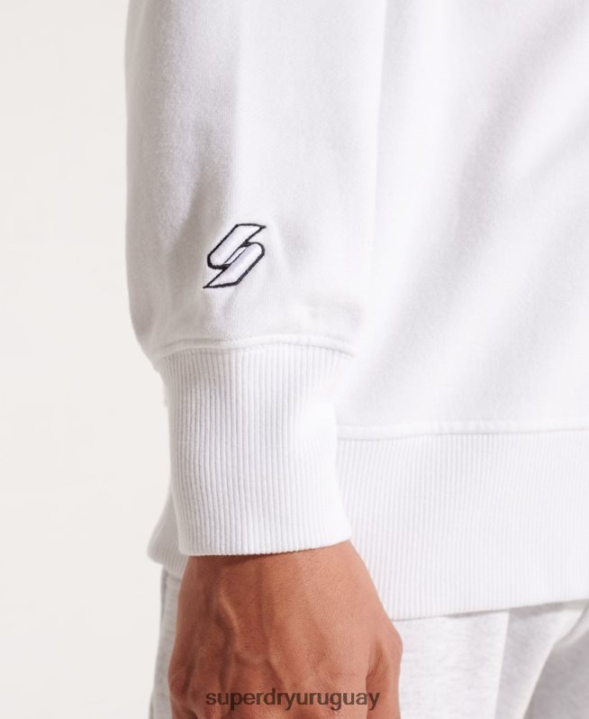 uy Superdry hombres sudadera con equipo independiente blanco DT2N8Z5036 ropa