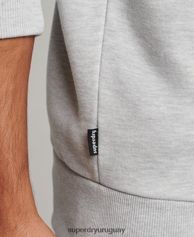 uy Superdry hombres sudadera con estampado de criaturas gris claro DT2N8Z65 ropa