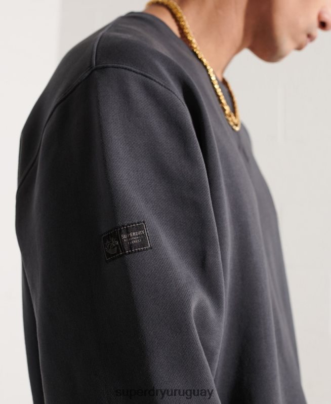 uy Superdry hombres sudadera con estampado gráfico de expedición negro DT2N8Z5057 ropa