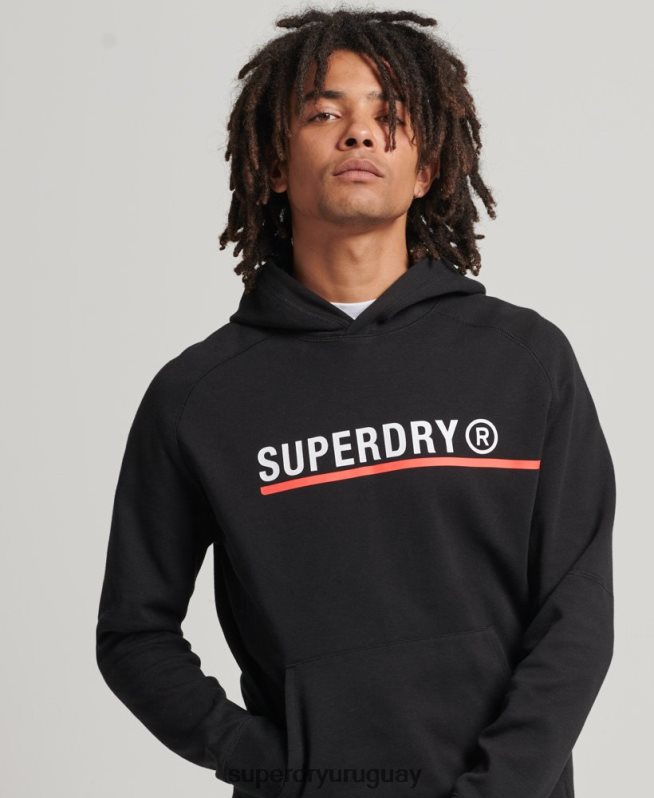uy Superdry hombres sudadera con gráfico Code Tech negro DT2N8Z5059 ropa