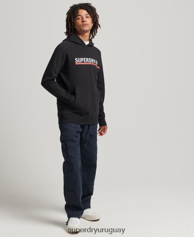 uy Superdry hombres sudadera con gráfico Code Tech negro DT2N8Z5059 ropa