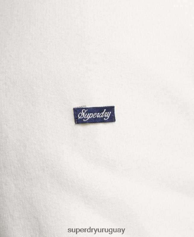 uy Superdry hombres sudadera con gráfico de postal de viaje crema DT2N8Z5141 ropa
