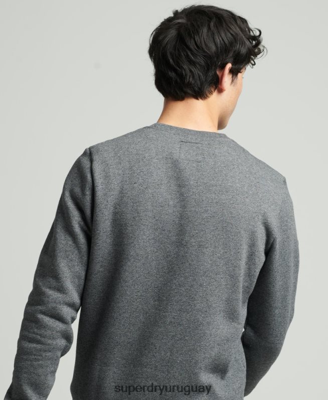 uy Superdry hombres sudadera con gráfico de postal de viaje gris oscuro DT2N8Z4993 ropa