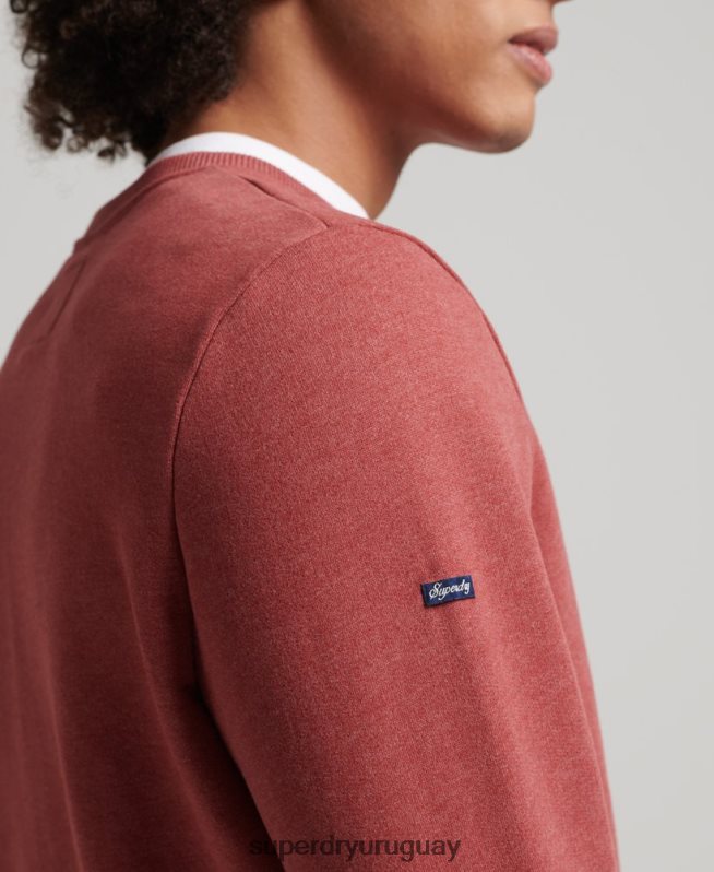 uy Superdry hombres sudadera con gráfico de postal de viaje rojo DT2N8Z758 ropa
